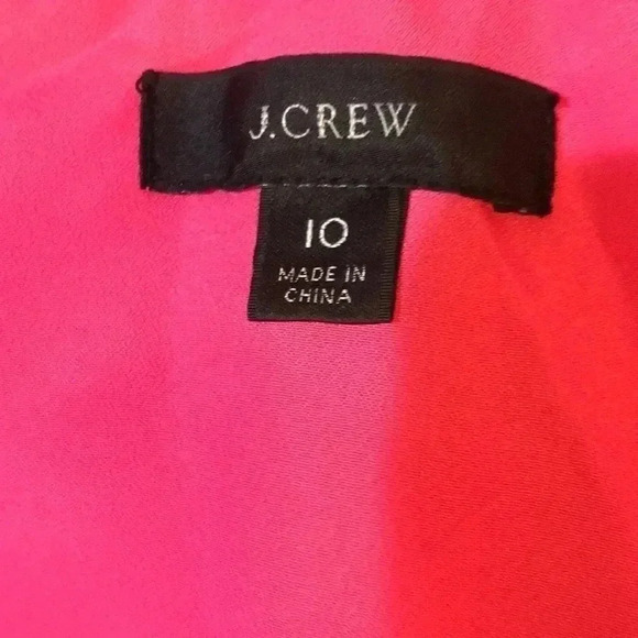 J. Crew V Neck Ruffle Floral Faux Wrap Dress Fuchsia Pink Size 10 - Picture 10 of 10